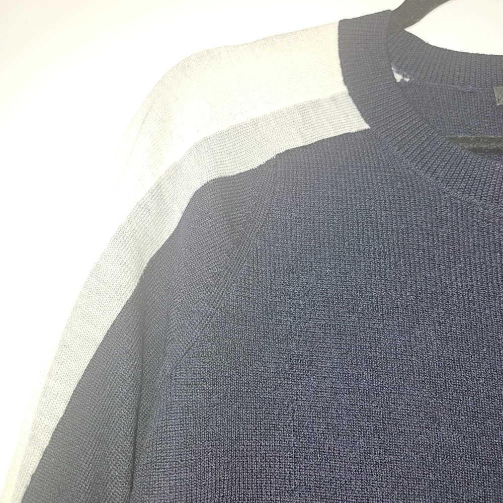J Crew Men's Merino Wool Crewneck Sweater Shirt Navy Blue Size Midium